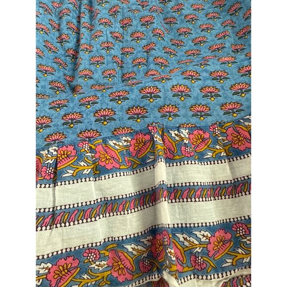 Anthropologie x Cleobella India Blue Lotus Floral Midi Dress Pockets Size Medium - Picture 10 of 14